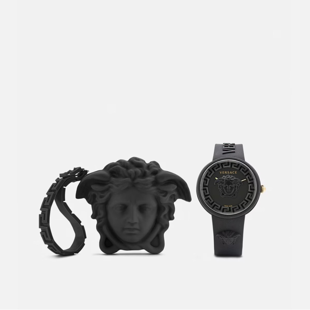 Versace VE6G00223 Black Medusa Dial Quartz Silicone Swiss Made, New Watch